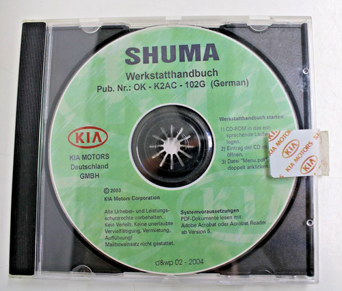 Kia shuma werkstatthandbuch - shuma,