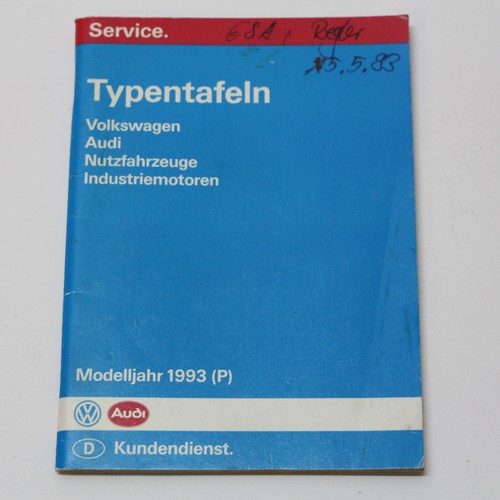 Audi typentafeln polo - vw,