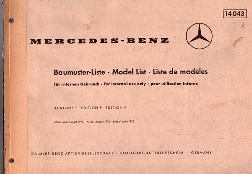 Mercedes benz baumuster - baumuster, liste